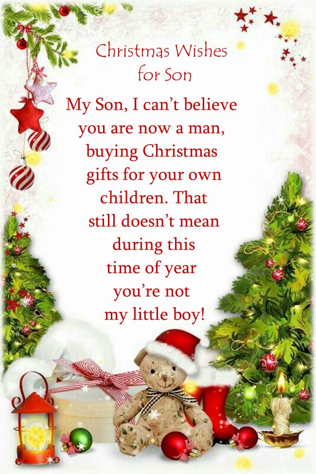 christmas card verse for son